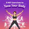 Instagram reel showcasing 5 HIIT exercises to tone the body, improve fitness, burn calories, and support healthy weight management for women.